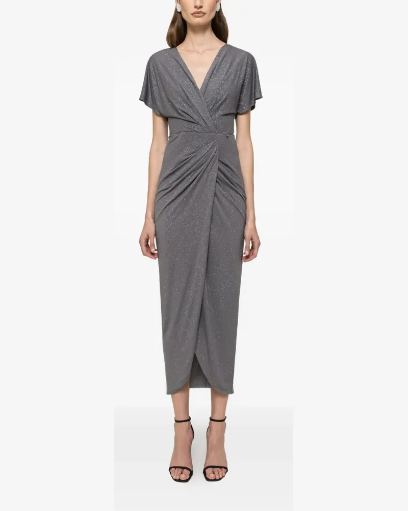 NISSA V-neck maxi dress - Grau Grau