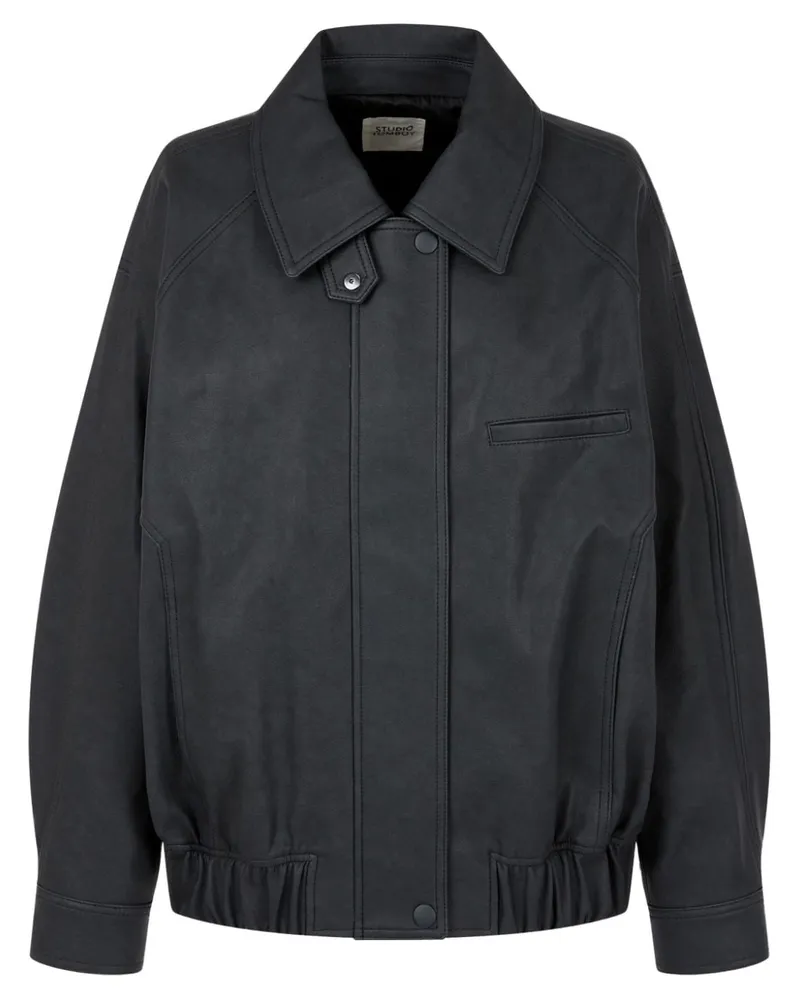 STUDIO TOMBOY Bomberjacke mit gespreiztem Kragen - Schwarz Schwarz