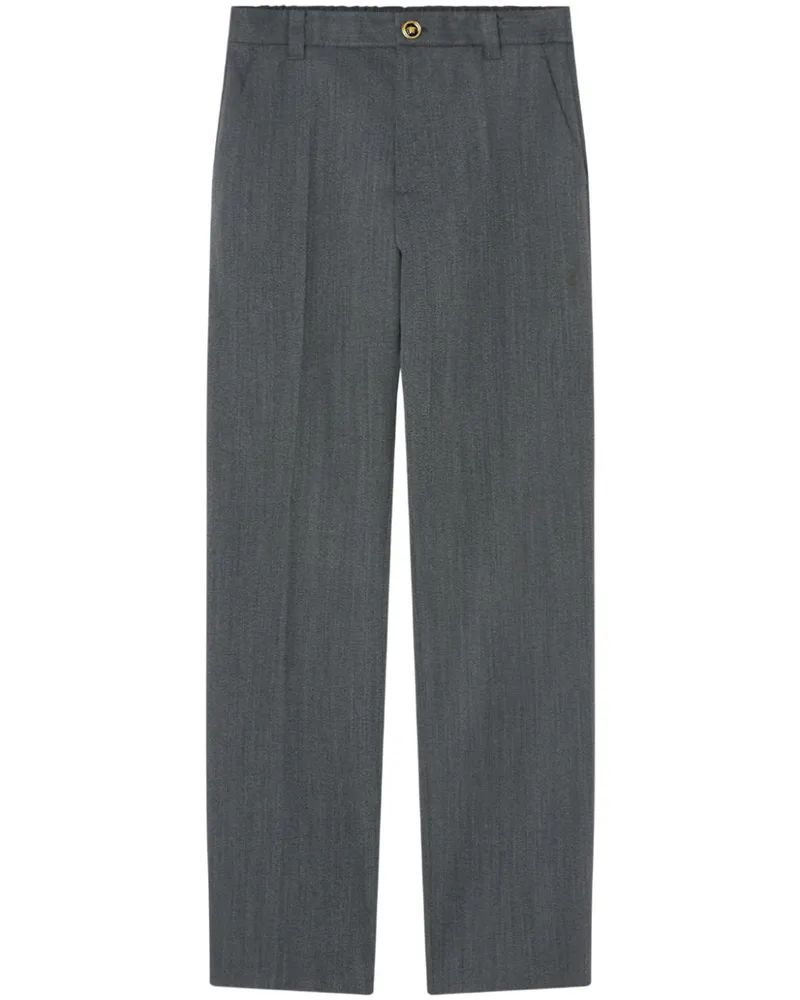 Versace Klassische Mouliné-Hose - Grau Grau
