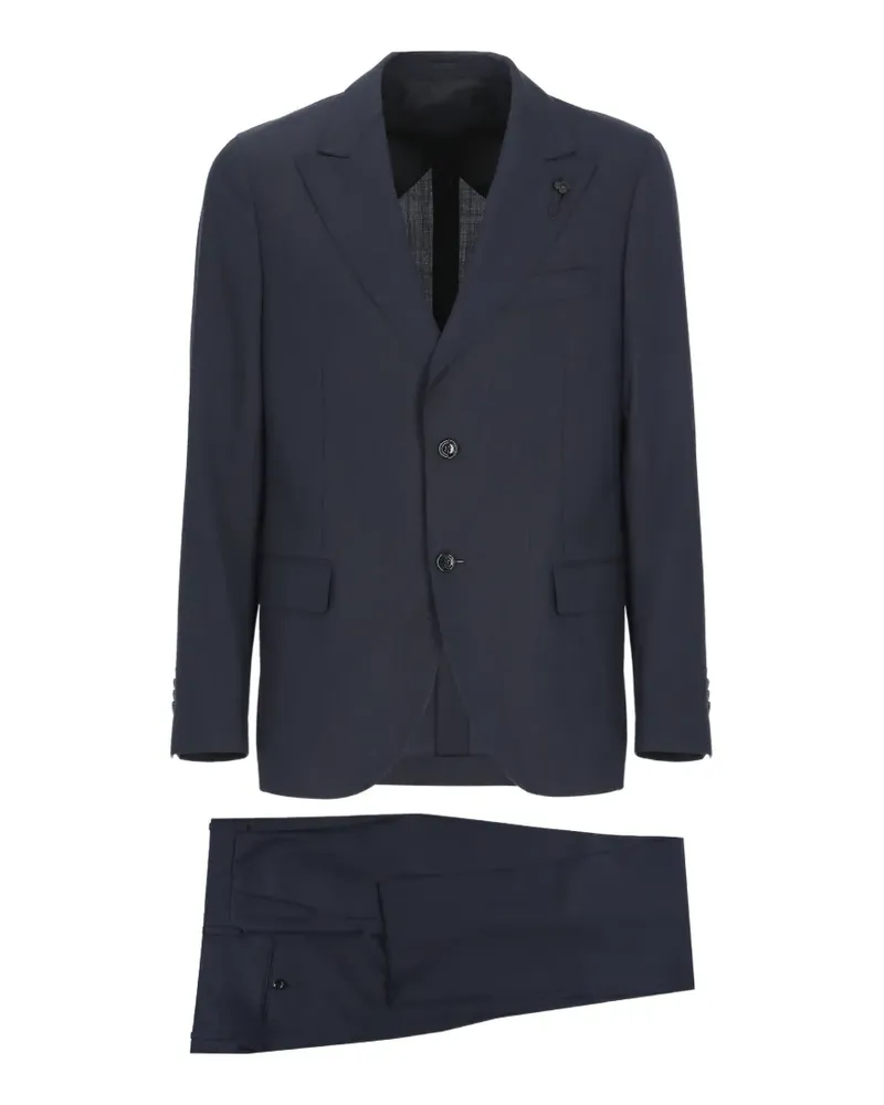 LARDINI peak-lapel wool suit - Blau Blau