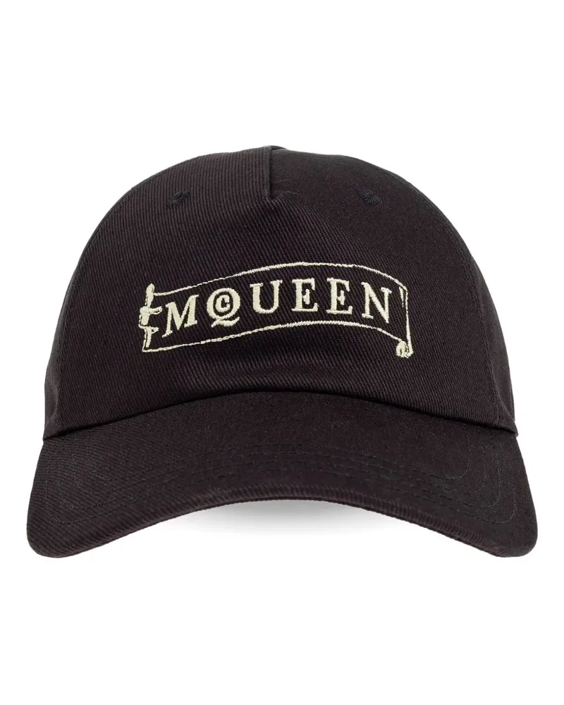 Alexander McQueen Baseballkappe mit Logo-Stickerei - Schwarz Schwarz