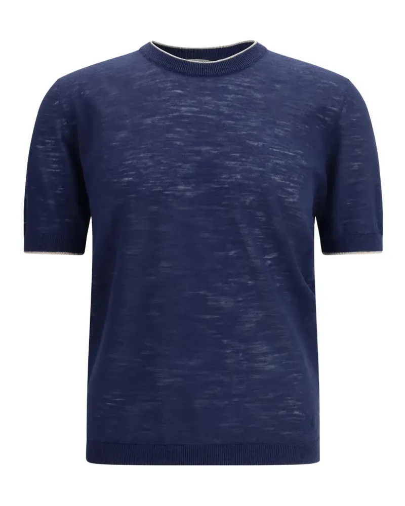 Brooksfield crew-neck short-sleeve T-shirt - Blau Blau