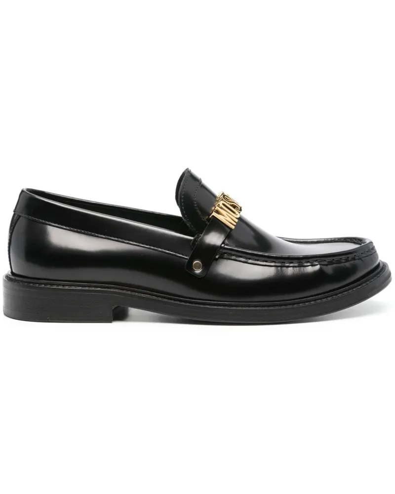 Moschino Loafer mit Logo-Schild Schwarz