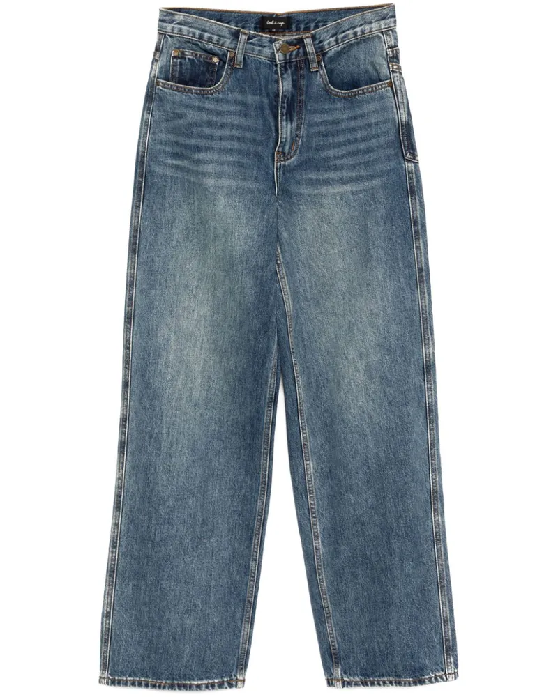Tout a Coup Jeans mit Kontrasteinsätzen - Blau Blau
