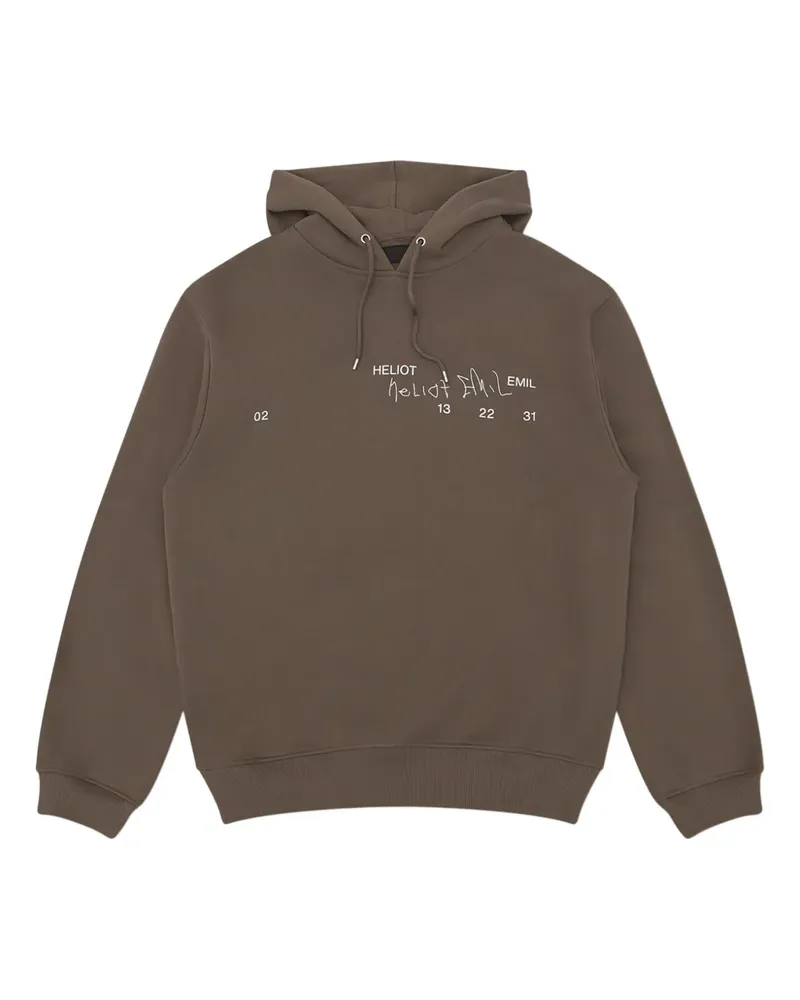 Heliot Emil Hoodie mit Logo-Print - Braun Braun