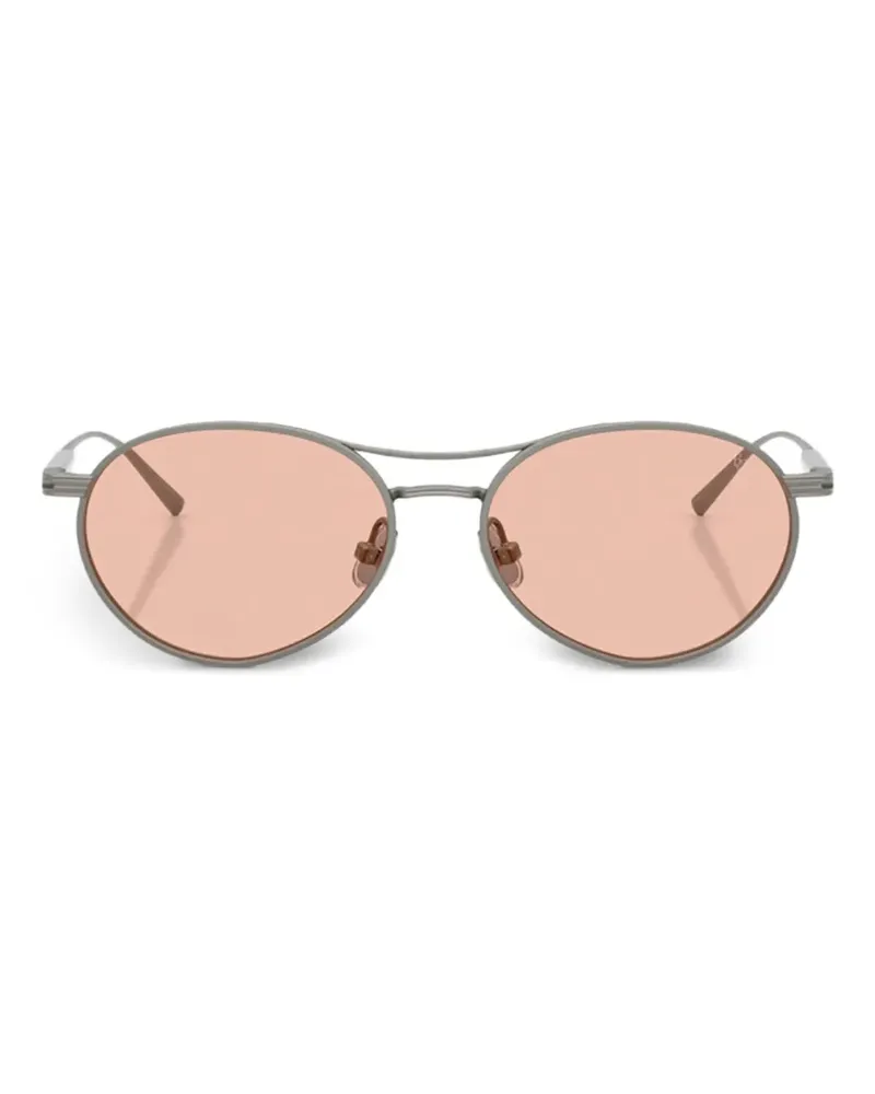 Brunello Cucinelli Carlito B. Sonnenbrille mit rundem Gestell - Grau Grau