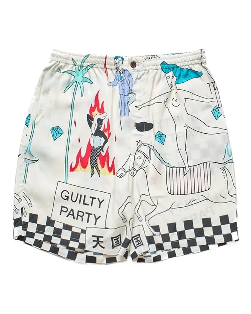 Wacko Maria Gemusterte Type-5 Shorts - Weiß Weiß