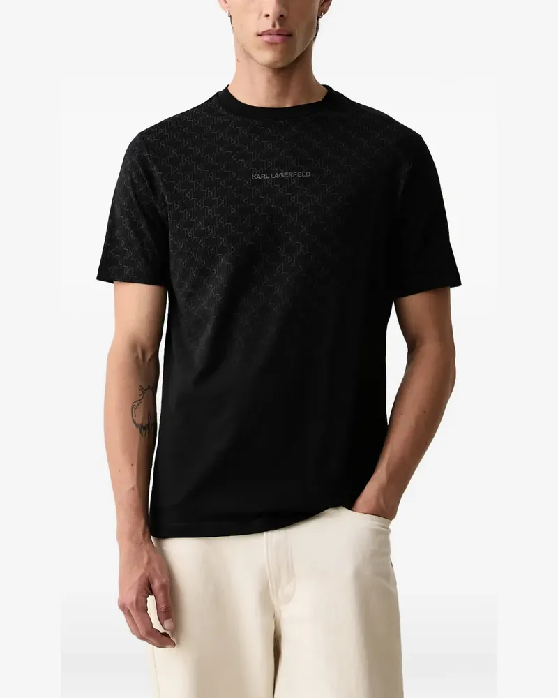 Karl Lagerfeld T-Shirt mit Monogramm-Print - Schwarz Schwarz