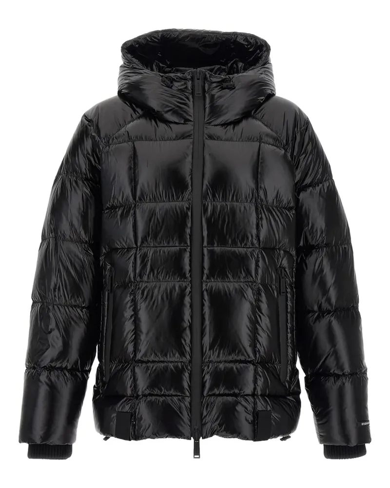 Dsquared2 Gesteppte Daunenjacke mit Kapuze - Schwarz Schwarz