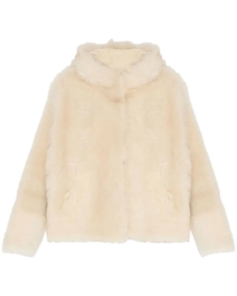 Yves Salomon Jacke aus Faux Shearling - Weiß Weiß