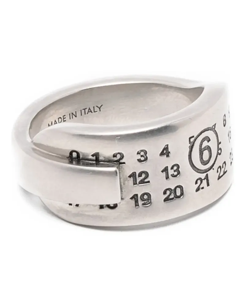 Maison Margiela numeric signature and multi-band ring - Silber Silber