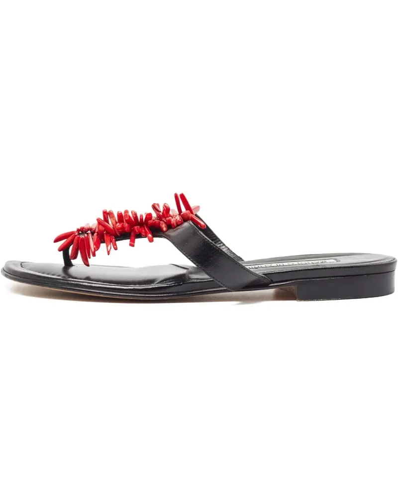 Manolo Blahnik Ballerinas aus Leder - Schwarz Schwarz