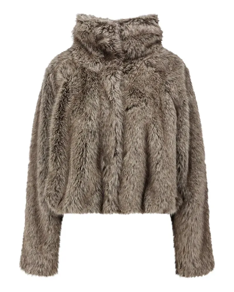 ALYSI Jacke aus Faux Fur mit Stehkragen - Nude Nude