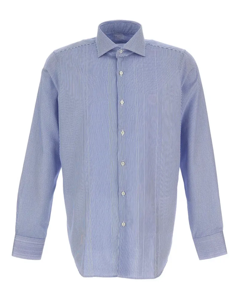 Bagutta striped-pattern button-fastening shirt - Blau Blau