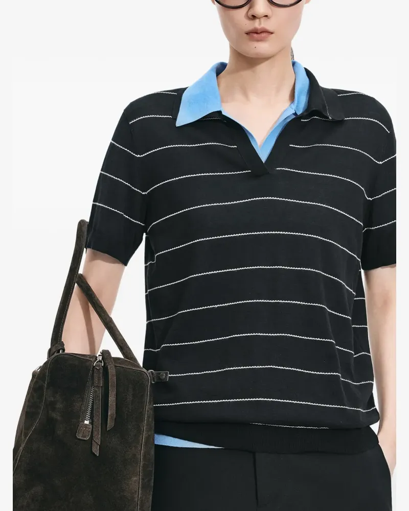 JNBY Gestreiftes Poloshirt - Schwarz Schwarz
