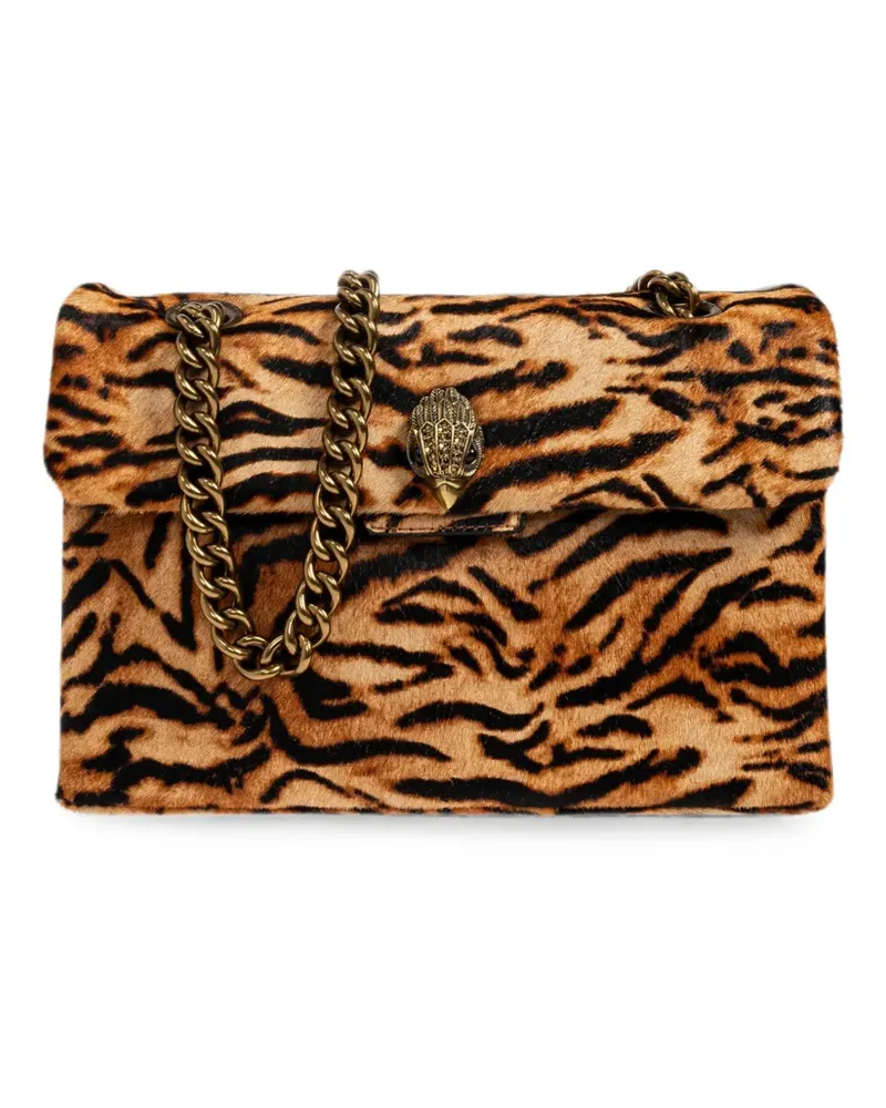 Kurt Geiger Kensington Schultertasche mit Tiger-Print - Braun Braun