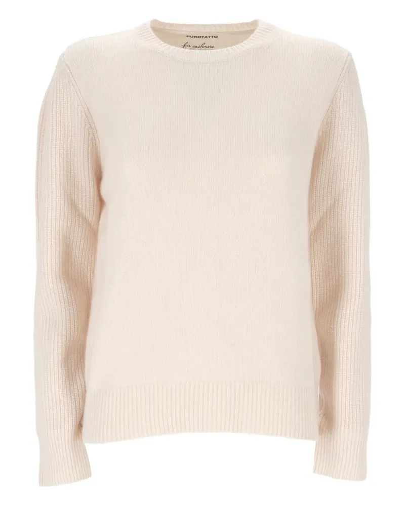 Purotatto Klassischer Kaschmirpullover - Nude Nude
