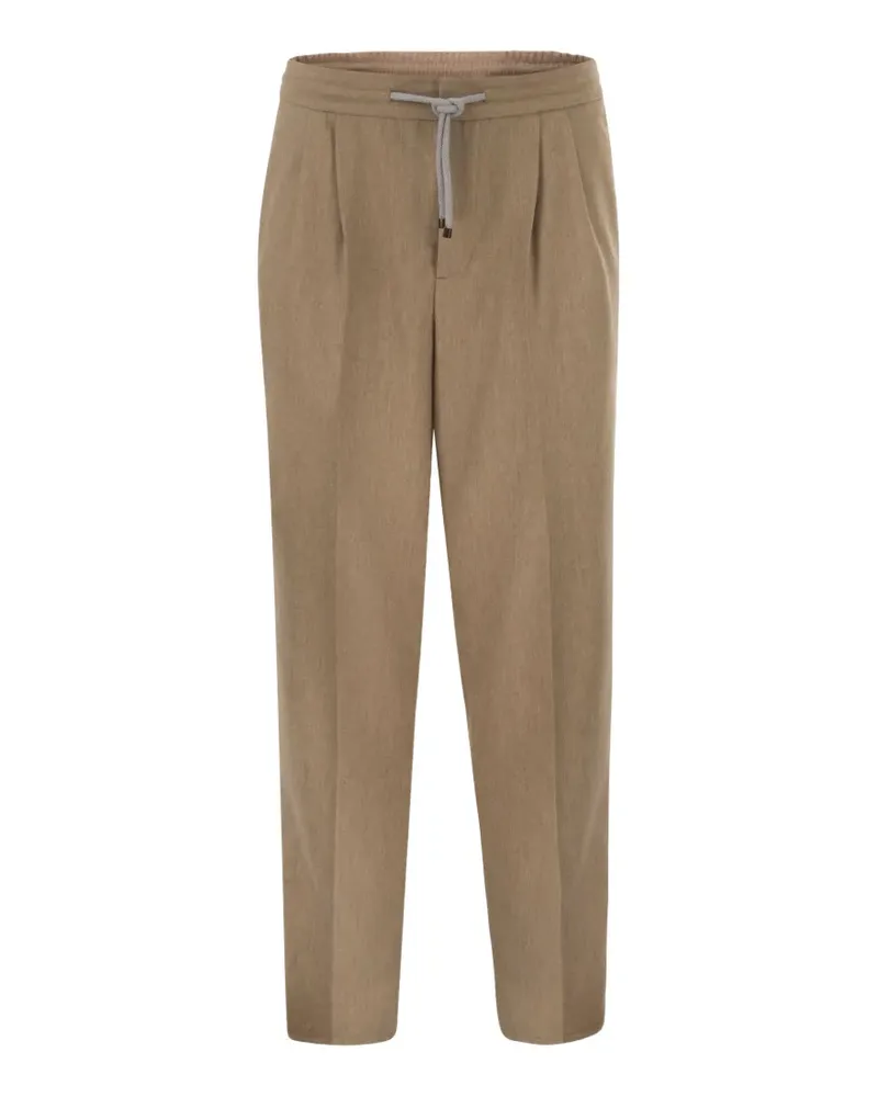 Brunello Cucinelli pleated drawstring trousers - Nude Nude