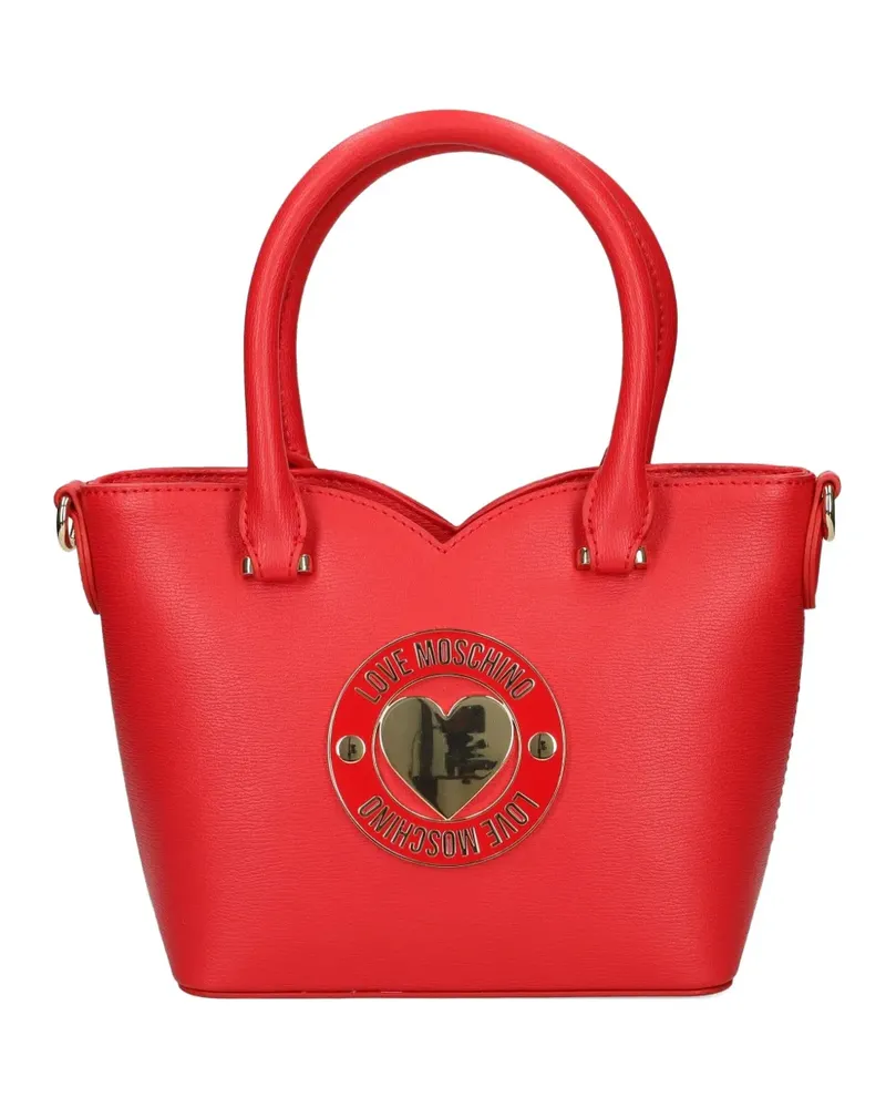 Moschino Shopper mit Logo-Schild - Rot Rot