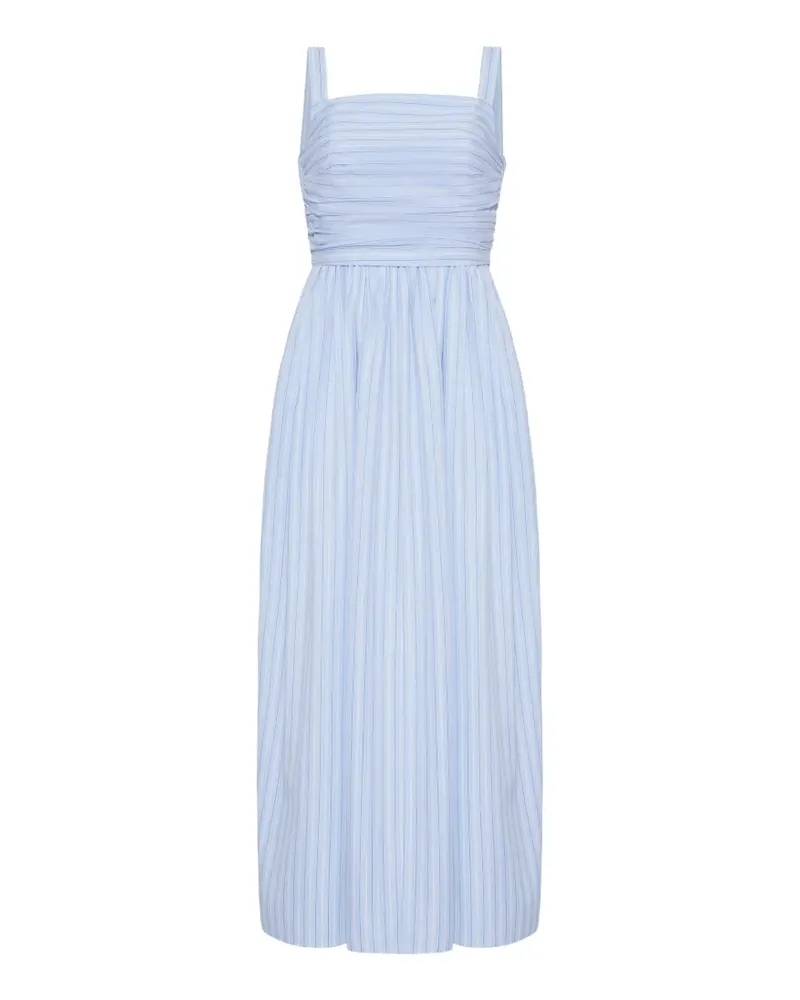 Adam Lippes Calista striped gathered midi dress - Blau Blau
