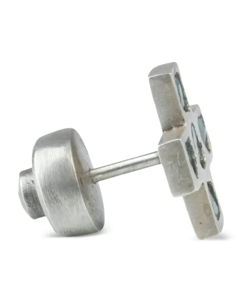 Parts Of Four Plus Sterlingsilber-Ohrring mit blauem Diamant Silber