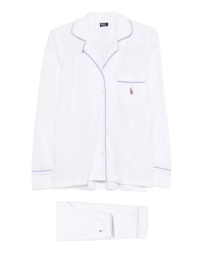 Ralph Lauren Madison Pyjama mit Paspeln - Weiß Weiß