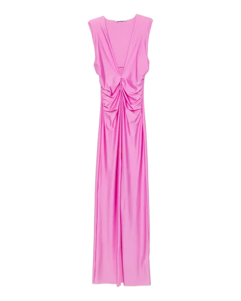 Amen Maxikleid mit V-Ausschnitt - Rosa Rosa