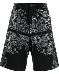 Philipp Plein Jeans-Bermudas mit Paisley-Print Schwarz