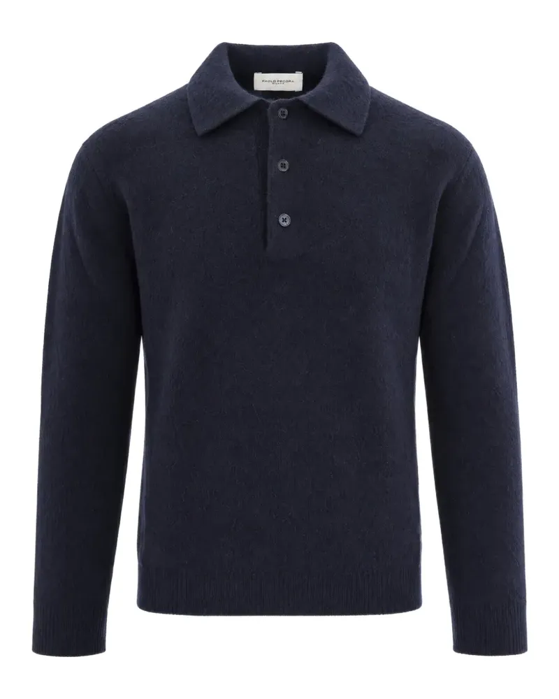Paolo Pecora Milano Pullover mit Polokragen - Blau Blau