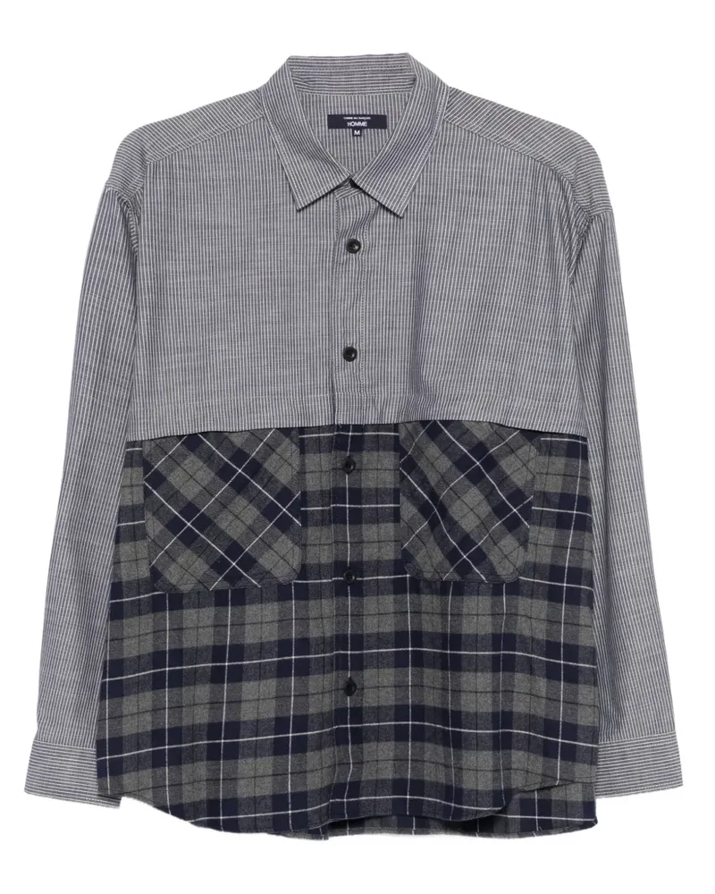 Comme des Garçons Gestreiftes Hemd mit Karo - Grau Grau