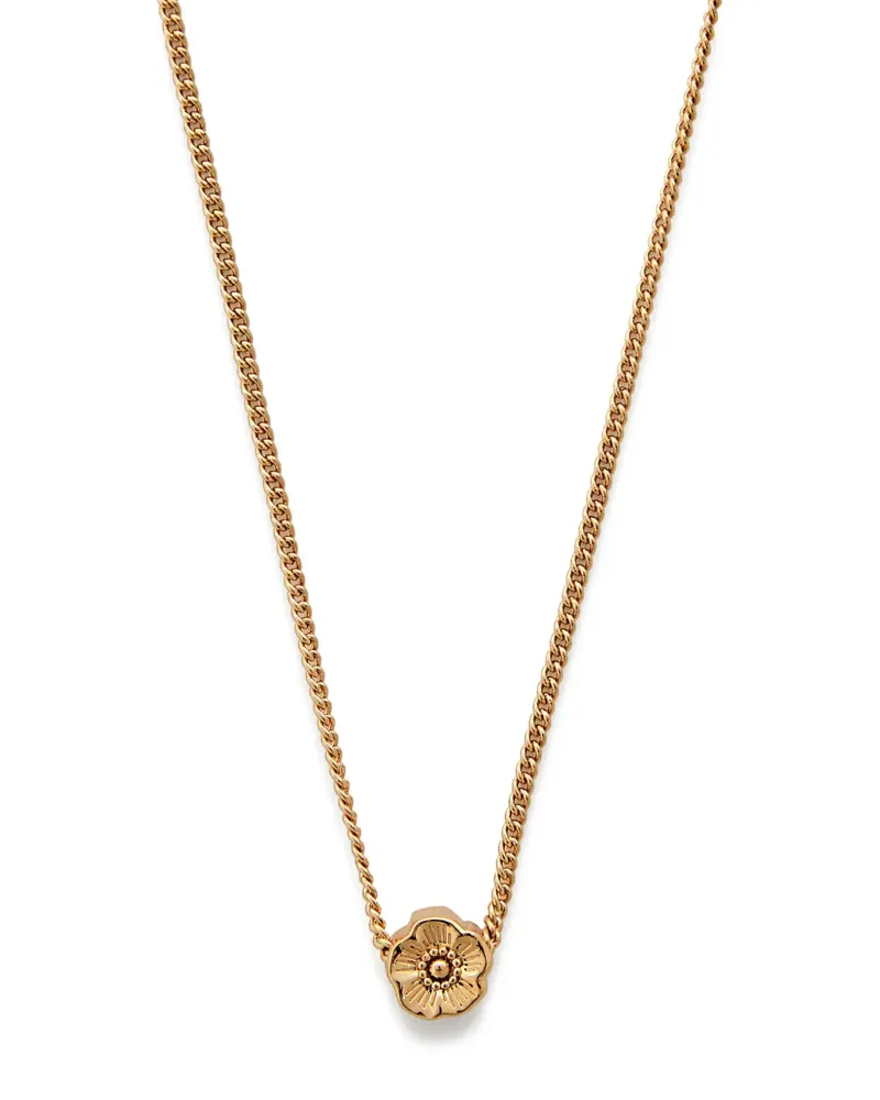 Coach Halskette mit Blumenanhänger - Gold Gold