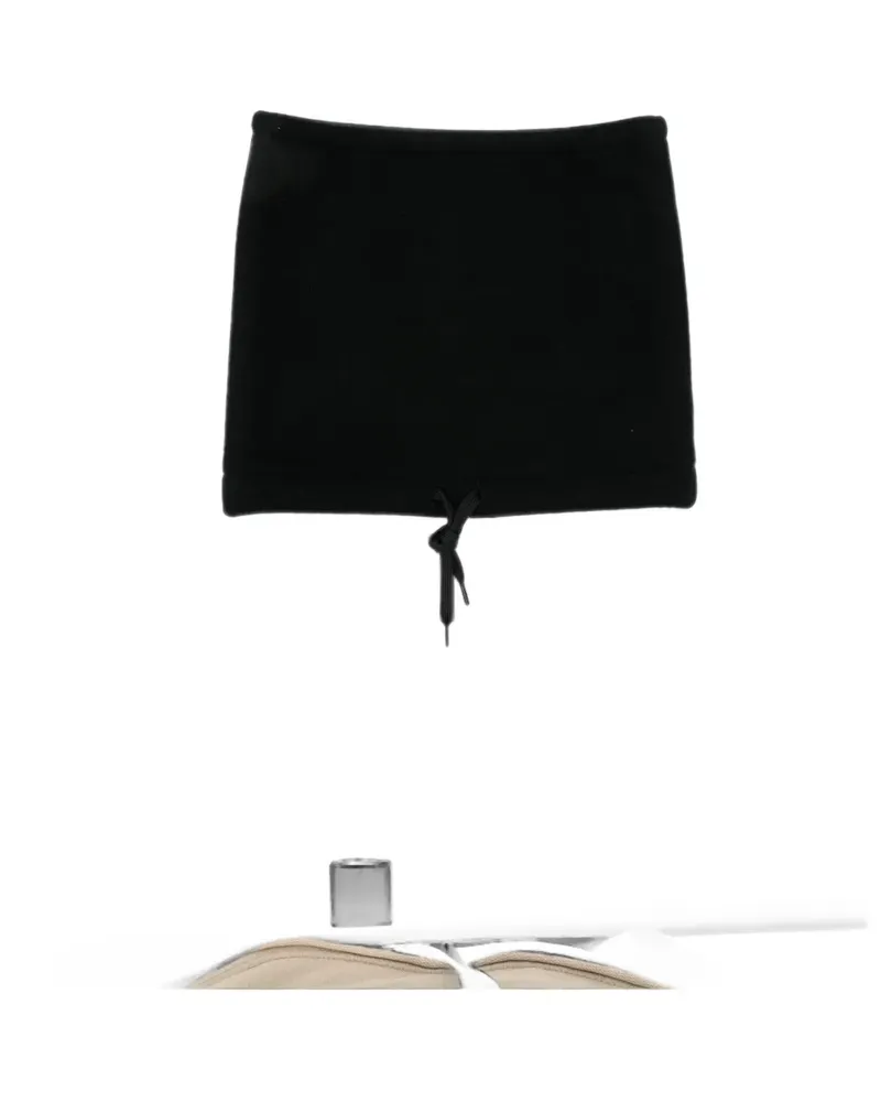 Rier drawstring fleece beanie hat - Schwarz Schwarz
