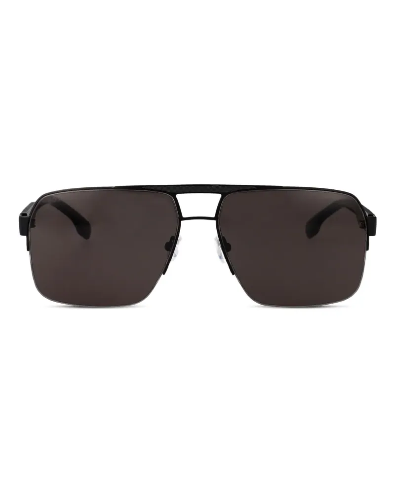 HUGO BOSS Sonnenbrille mit eckigem Gestell - Schwarz Schwarz