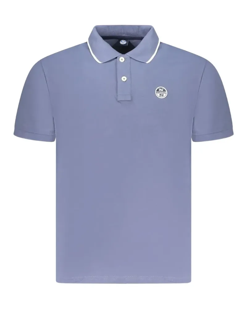 North Sails logo-patch contrast-trimmed polo shirt - Blau Blau