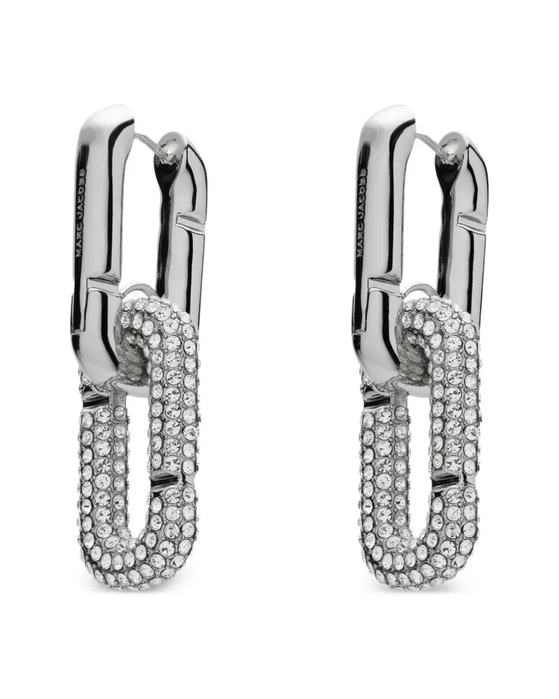 Marc Jacobs The Pop J-Marc Hängeohrringe mit Pavé - Silber Silber