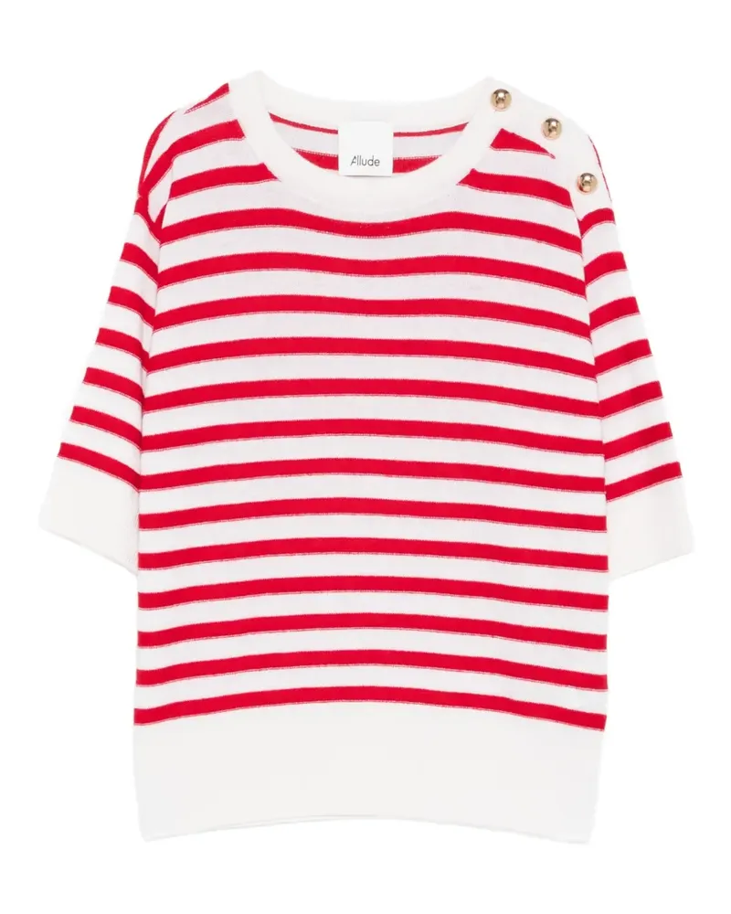 ALLUDE striped short-sleeve top - Rot Rot