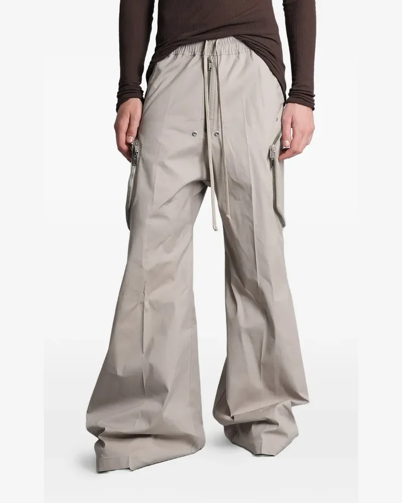 Rick Owens Heizer Belas zip-details drawstring cotton trousers - Grau Grau