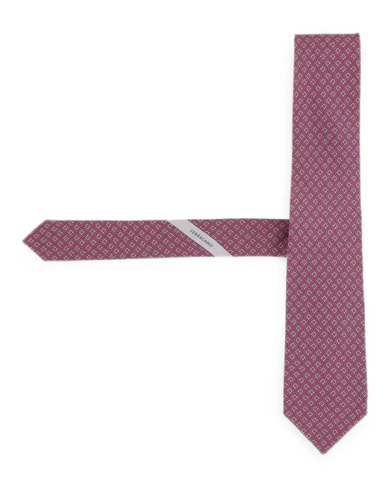 Ferragamo Seidenkrawatte mit Gancini-Muster - Rot Rot