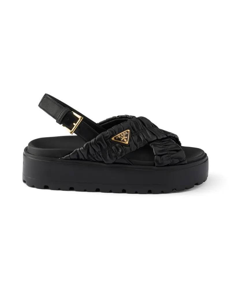 Prada Matelassé-Sandalen - Schwarz Schwarz