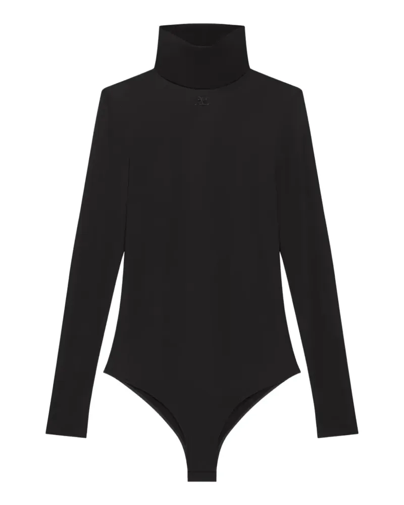 Courrèges Body mit Logo-Stickerei - Schwarz Schwarz