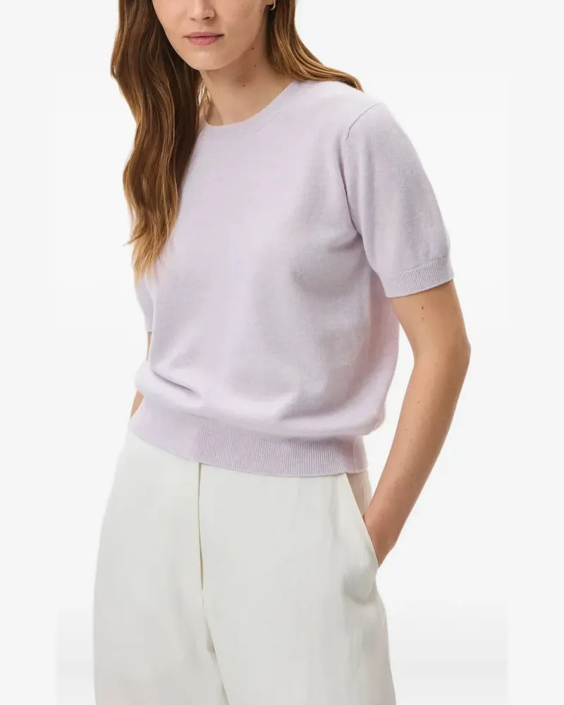 Johnstons of Elgin Kurzärmeliger Kaschmirpullover - Violett Violett