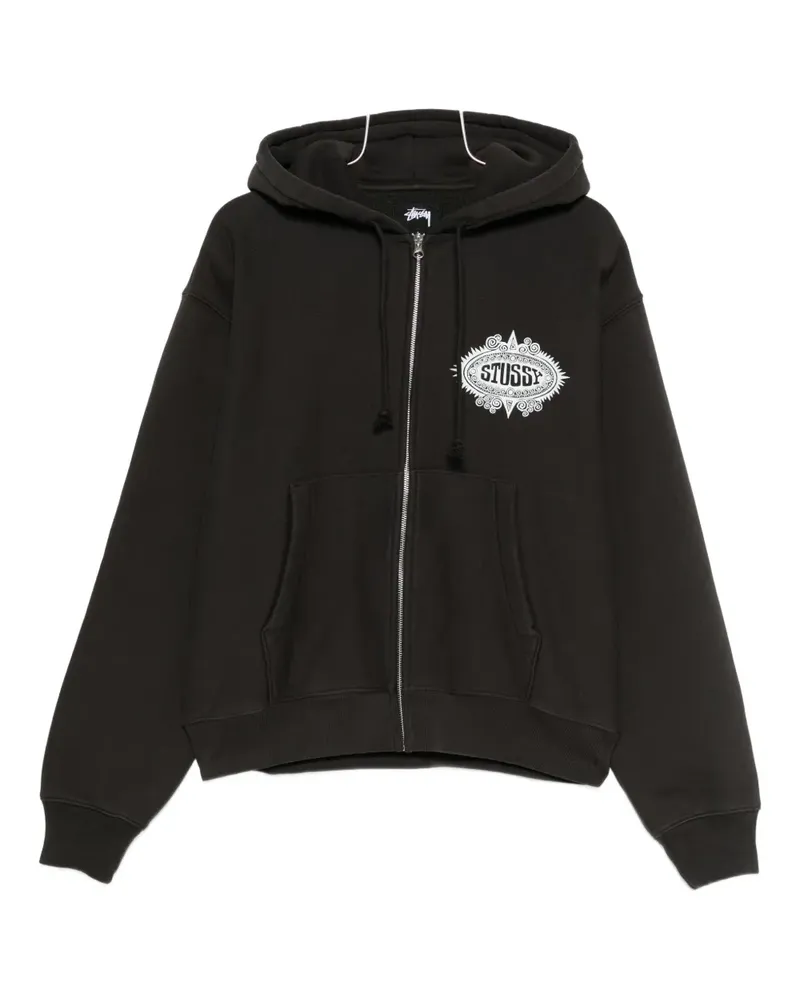 Stüssy Kapuzenjacke mit Reißverschluss - Schwarz Schwarz