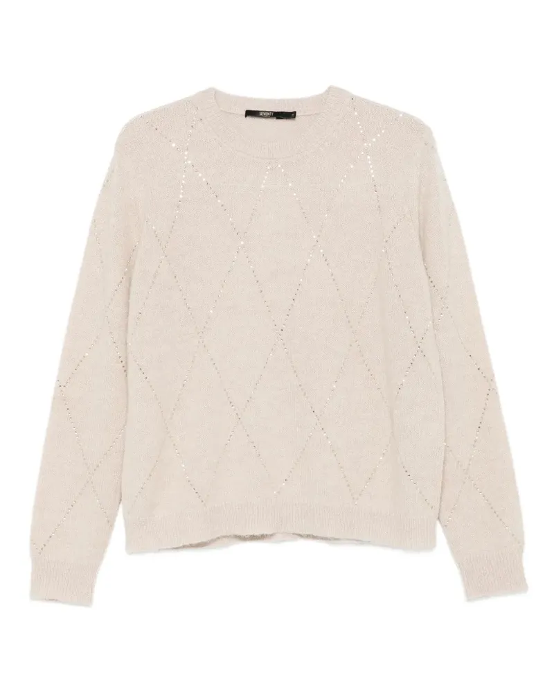 Seventy Paillettenverzierter Pullover mit Rautenmuster - Nude Nude