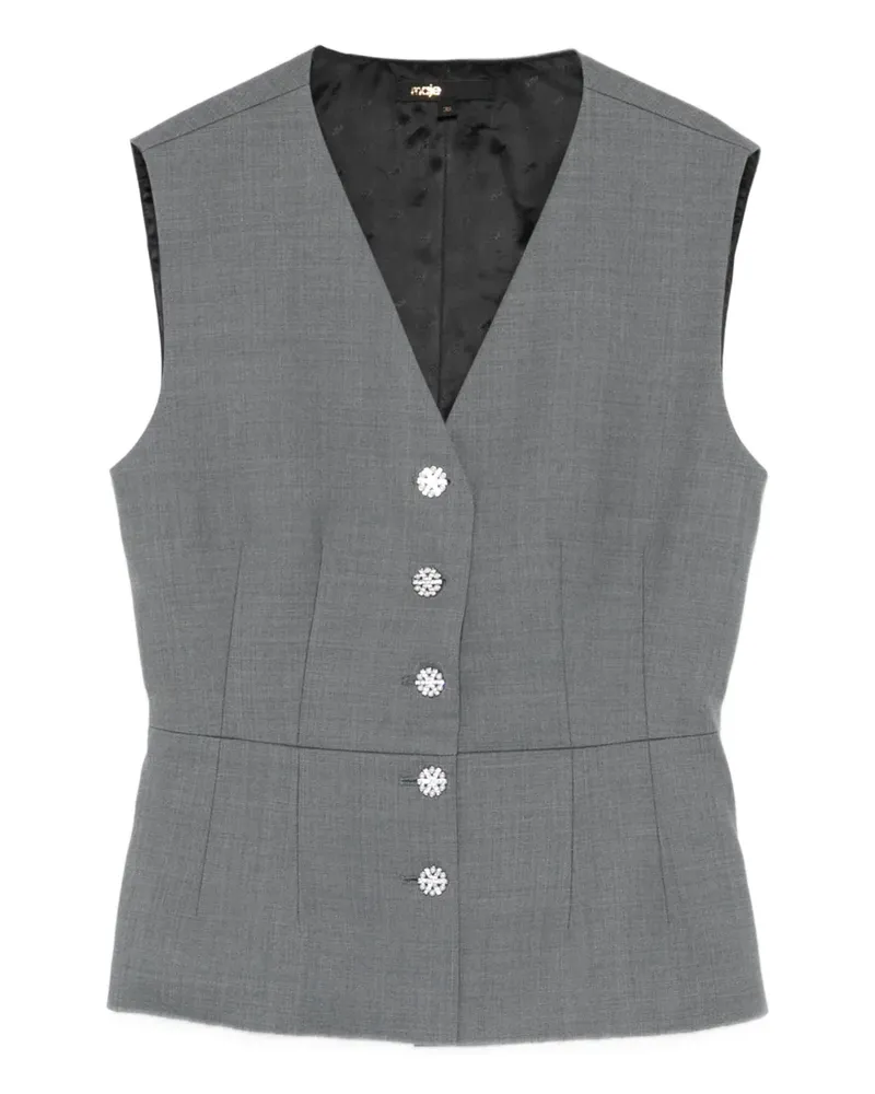 Maje Weste mit V-Ausschnitt - Grau Grau