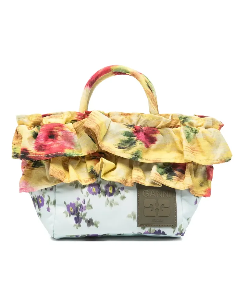 Ganni ruffled-trim tote bag - Gelb Gelb
