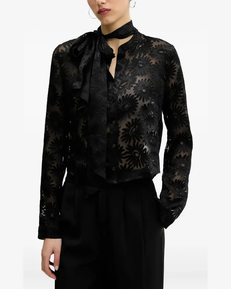 HUGO BOSS Hemd mit Blumen-Print - Schwarz Schwarz