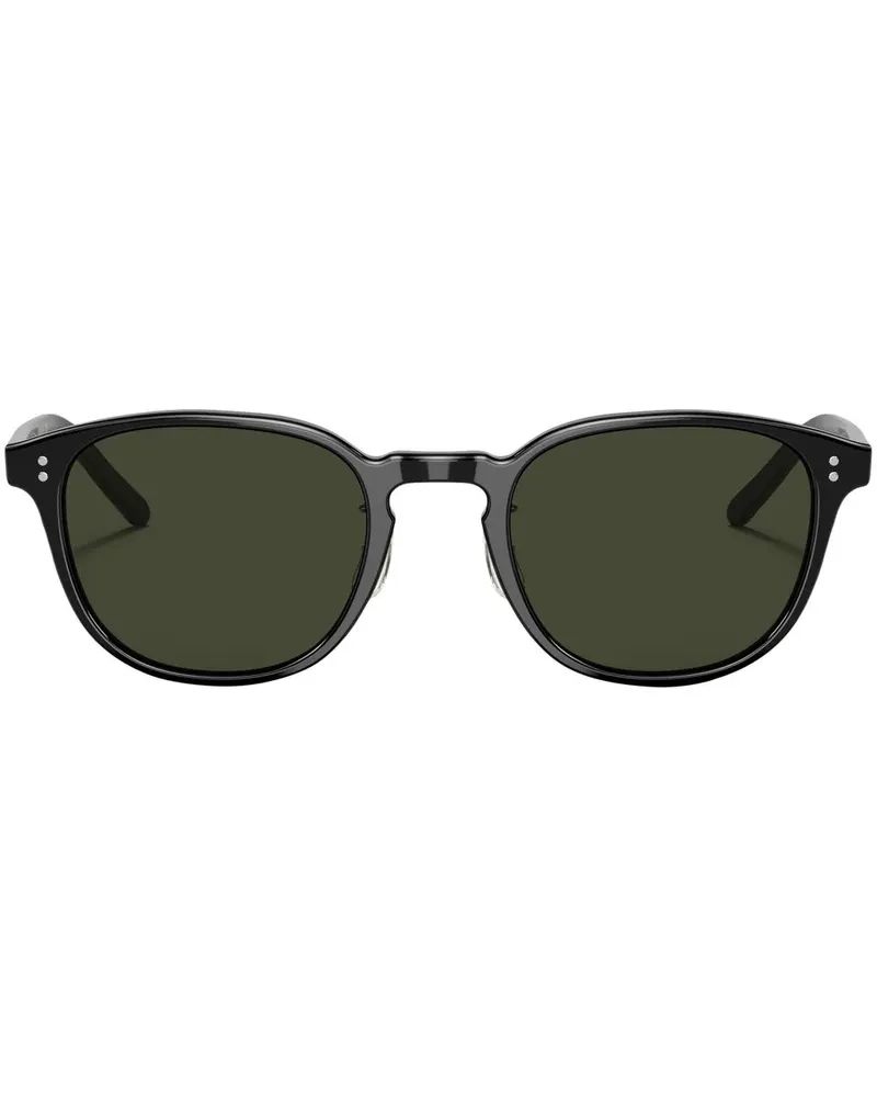 Oliver Peoples Runde Fairmont Sonnenbrille - Schwarz Schwarz