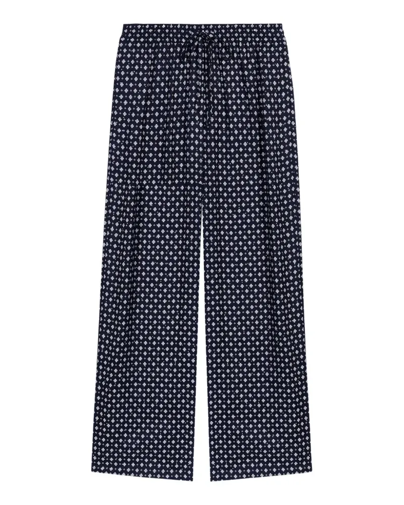 Maje wide-leg trousers with rhinestone print - Blau Blau