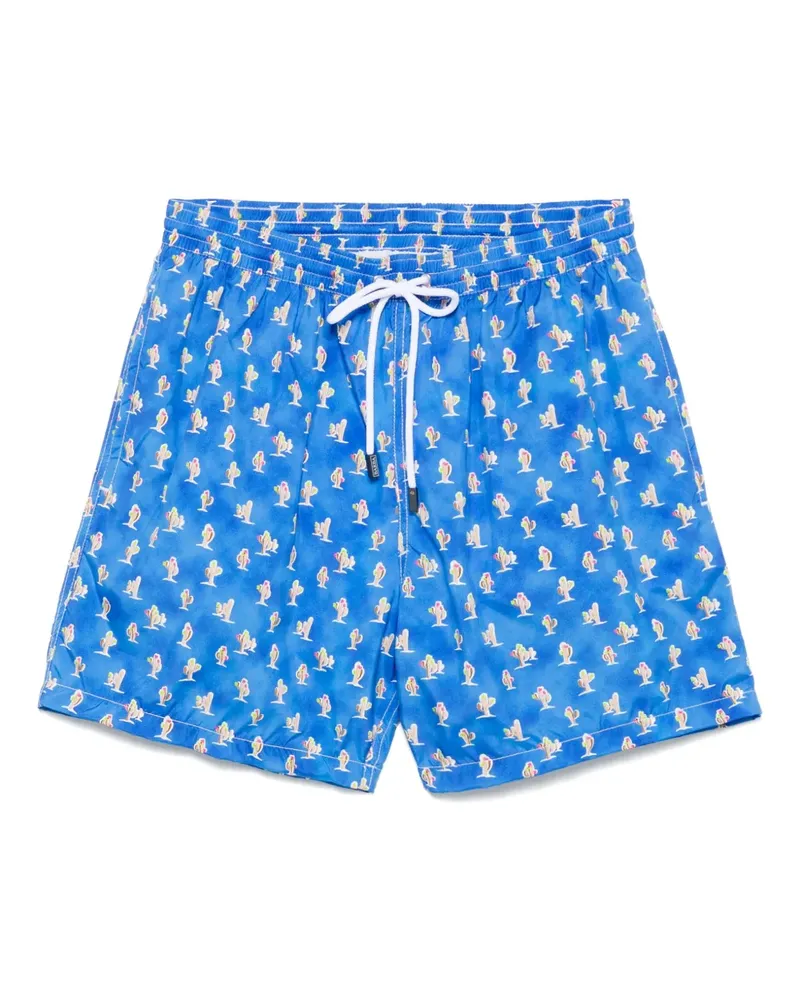 BARBA Badeshorts mit Print - Blau Blau