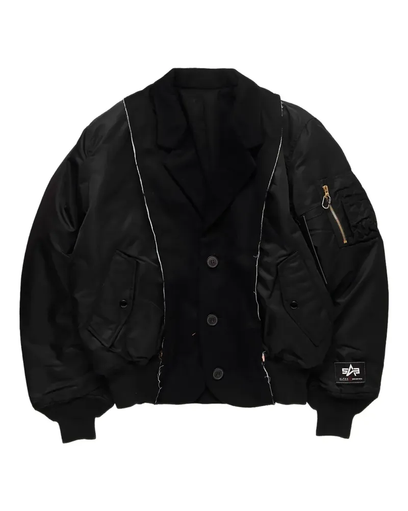 Spencer Badu buttoned bomber jacket - Schwarz Schwarz